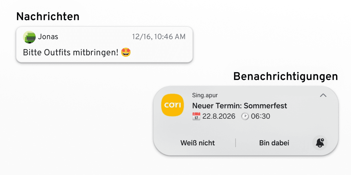 Ein Ort für Ankündigungen