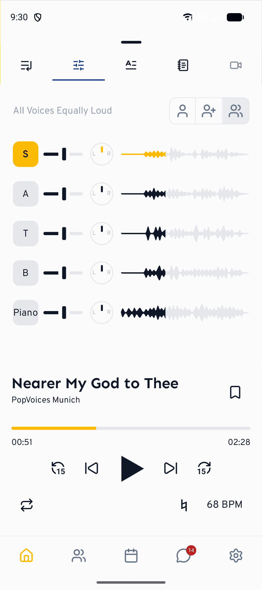 Your voice part on its own track