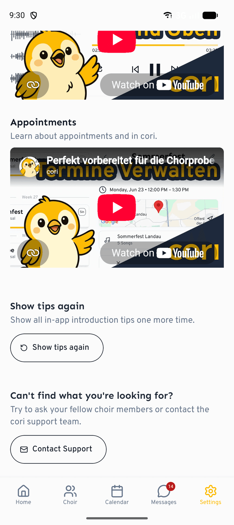 In der App unter Einstellungen › Tutorials und Hilfe: „Tipps erneut anzeigen“.