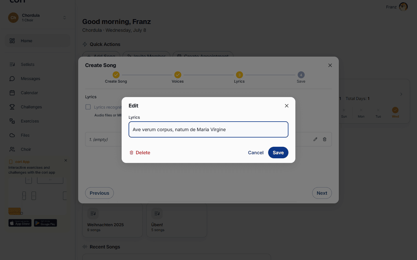 Advanced songs: lyrics and choreo videos