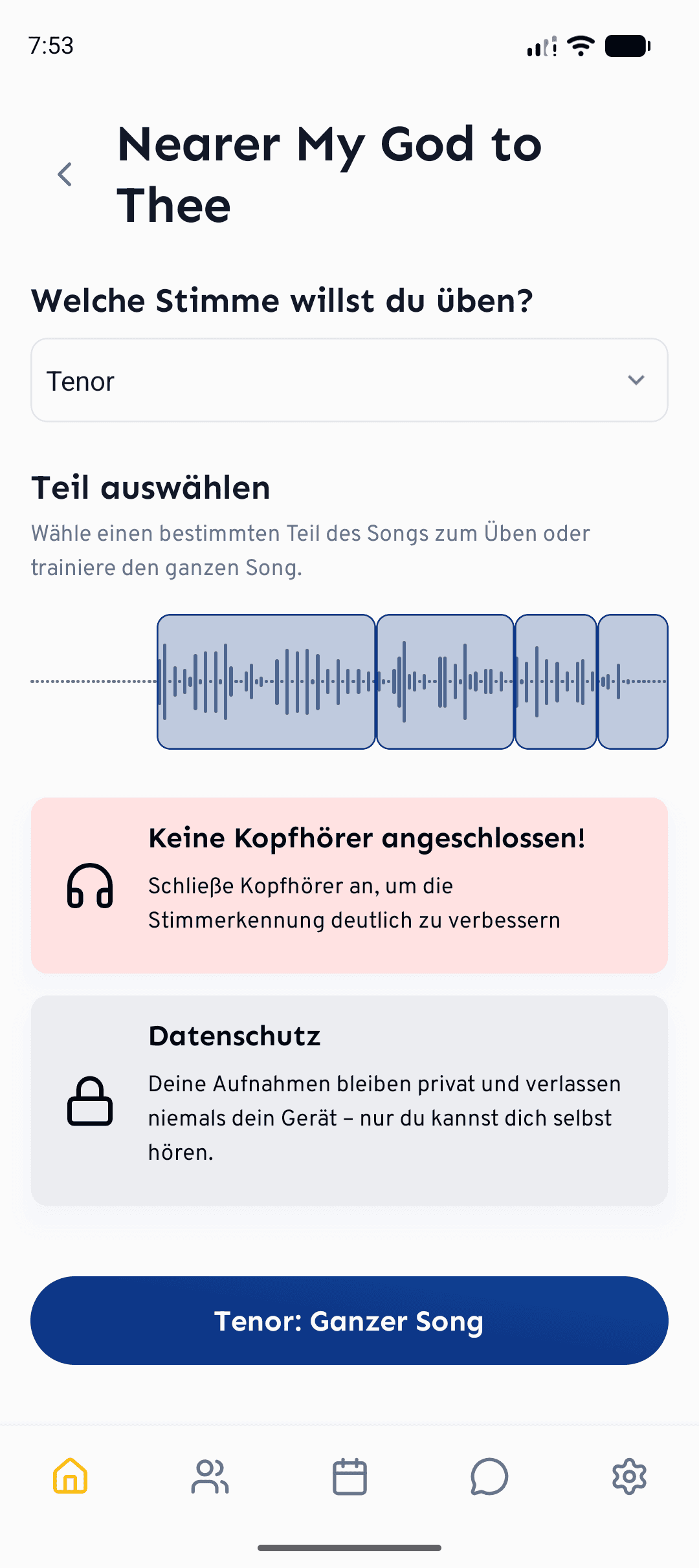 Mit Mitsingen und Übungen proben